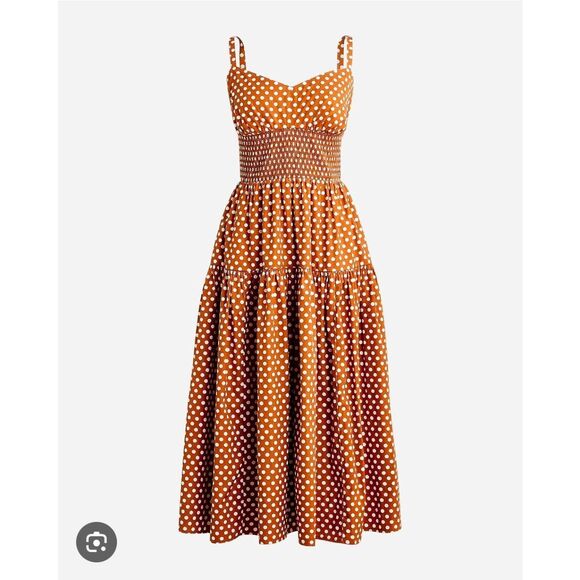 J.Crew Dresses & Skirts - J.Crew Smocked sweetheart dress in classic dot 22 NWT Bk959